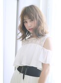 切りっぱなしボブのゆるふわヴェールウェーブ
