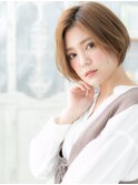 小顔前下がりボブ…外国人風オレンジブラウンa上尾20代30代40代