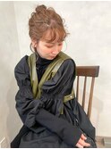 こなれお団子アレンジ ヘアアレンジ ヘアセット アップスタイル