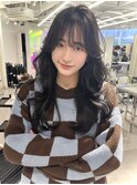 暗髪グレージュ×ヨシンモリヘア(新宿/韓国/レイヤー/前髪)