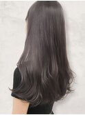 柔らかラベンダーベージュ暗めカラーモテ髪