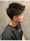 メンズカット ツーブロック  アップバング 刈り上げ　短髪