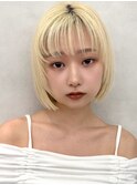 韓国ボブ/レイヤーボブ/くびれボブ/ミルクティーベージュ