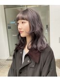 乾かすだけでキマる髪/顔まわりレイヤーラベンダーグレージュ