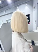 ブリーチ抜きっぱなしブリーチダブルカラー切りっぱなしボブ横浜