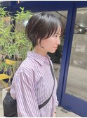 30代小顔マッシュショート/シースルーバング/透明感ヘアカラー