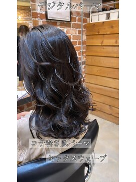 チョビー(Chobii) 表参道/栗原/コテ巻き風デジタルパーマロングヘアカタログ/８