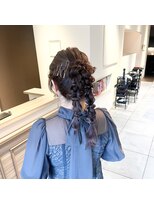 ヘアースタジオ エフ(Hair studio f)&nbsp;茨木サロン/ヘアセット/ポニーツイン/編み下ろし