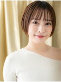 マッシュショート/小顔ショート/丸みショート/ミルクブラウンe