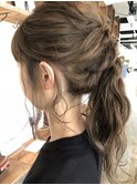 ゆるふわポニーテールアレンジ