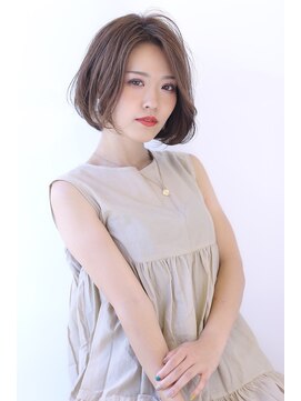 オーロ 宝塚店(ORO) オリーブカラーハイライトカラー小顔くすみカラーかきあげ前髪