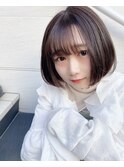 インスタ人気大人可愛い小顔ボブ透明感カラー