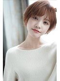 大人可愛い小顔ひし形×前下がりショートボブ