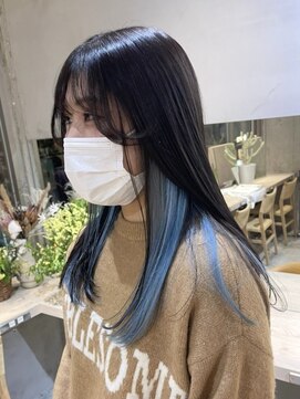 サンク 原宿 表参道(cinq) インナーカラーイヤリングカラーフェイスフレーミングブリーチ