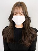 オリーブベージュ_グレージュカラーボブウルフ_ba402371