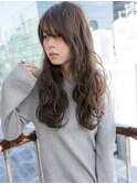 透け感バング×毛束感セミウェットロング 