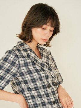 オンク 新宿(onk) 黒髪/グレーベージュ/レイヤーロング/前髪パーマ[新宿駅]