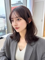 アフロートリノ(AFLOAT Leino)&nbsp;大人可愛いミディアムヘア　レイヤーカット　ワンカールで可愛い