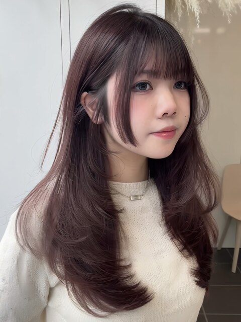 韓国ヘアレイヤーカット姫カットグレージュ髪質改善原宿