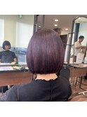 深みのあるパープルカラー　ボブ