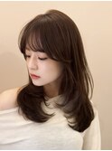 ダークアッシュ  暗めカラー グレージュ レイヤーカット