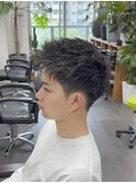 スパイキーショートパーマツイストスパイラルパーマビジネスヘア