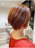 ショート×オレンジベージュ