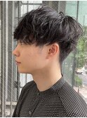 マッシュパーマスペインカールニュアンスパーマ/ダークアッシュ