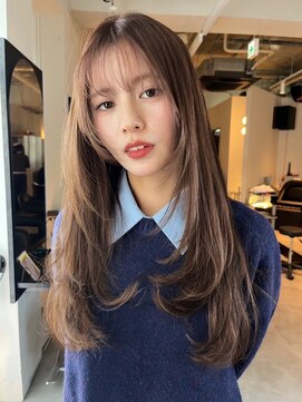 天神　ブリーチなしカラー　ブラウンカラー　パーマ