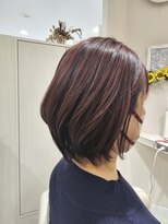 アッシュ 二俣川南口店(Ash) ◆ハイライト/ひし形ボブ/ピンクベージュ