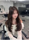 ワンカールレイヤーカット/韓国ヘア/モカブラウン【佐藤詩門】