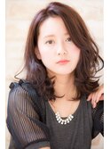 【aRietta】斜め前髪で大人可愛いセミディ/顔周りレイヤー/韓国