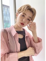 ゲーム 原宿店(GAME)&nbsp;ダブルカラー/ショート/ミルクティーベージュ/丸みショート/原宿