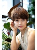 大人かわいい前髪セシルカットココアブラウンフリンジウェーブ