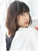 ★アッシュブラック大人可愛いこなれボブパーマ20代30代40代★9