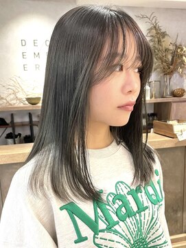 ディッセンバー 渋谷(December) 【December】ブリーチなし透明感オリーブグレージュカラー◎渋谷