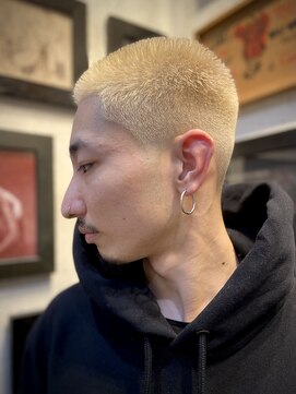 ヒロギンザ 大阪本店(HIRO GINZA) 坊主フェード×ベージュ