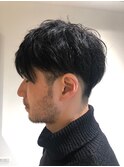 【soy-kufu】MEN'S HAIRアッシュブラックマッシュショート