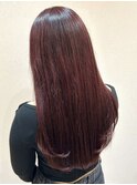 後ろ姿も綺麗なレイヤーカット*ボルドーカラー
