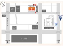 【マーサ21北側通り沿いすぐ】オレンジの看板が目印!広い駐車場完備。最寄りバス停｢正木マーサ前｣徒歩5分