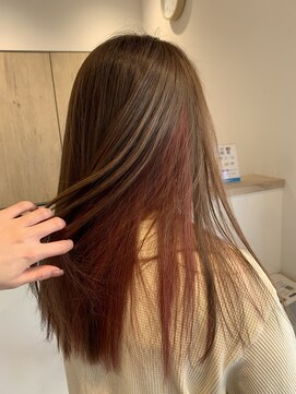 ルルバイアズール 草加店(LULU by azule) インナーカラー，ペールピンク，ピンクカラー【草加】