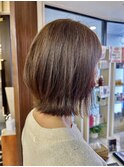 ◎大人可愛い外ハネ切りっぱなしショート×透明感グレージュ