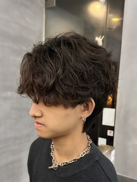 バース 河原町店(BIRTH) 韓国へアカルマパーマワックスなしセンターパート黒髪ウルフ