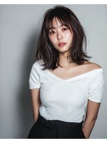 ハーツオオサカ(HE:ARTS OSAKA)&nbsp;ナチュラルくびれボブ 前髪ありでつくる暗髪韓国ヘア【梅田】