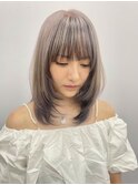 ブリーチハイライト髪質改善ダブルカラーレイヤーカット/本厚木
