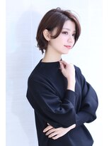 オーロ 緑地公園店(ORO)&nbsp;どの角度からも小顔に見えるかき上げショートボブ