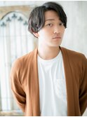 七三分け◎コンマバングスマートマッシュルームヘアQ