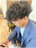 波巻きスパイラルパーマメンズマッシュツイストスパイラルパーマ