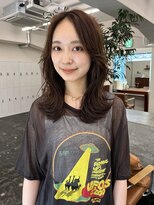 ガーランドギンザ(Garland Ginza)&nbsp;外はねくびれミディアムロングレイヤーカットグレージュ