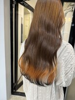 エトラ 渋谷店(etora) 裾カラー　キツネカラー　ベージュロング